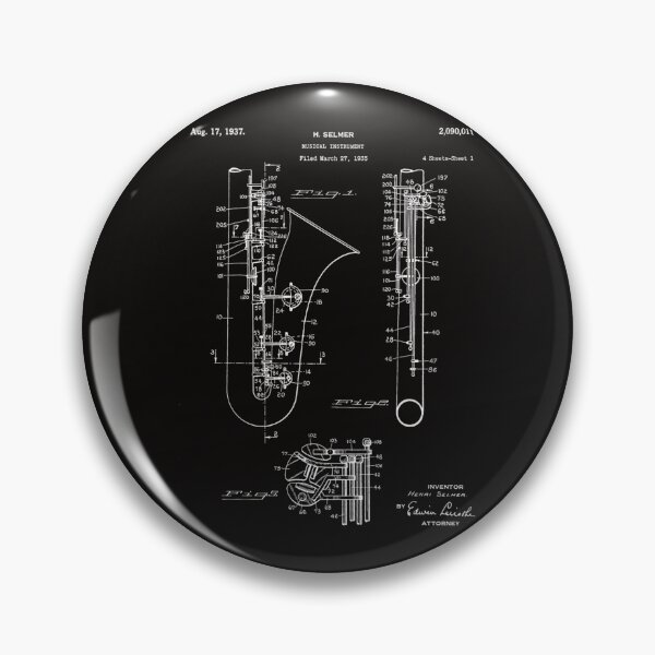 Item preview, Selmer Saxophone Patent - Saxophone Art - Black Chalkboard designed and sold by TarshaEliston.