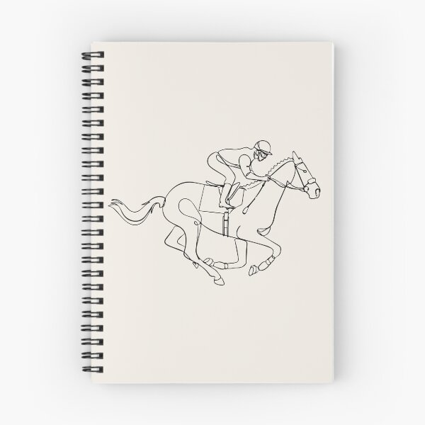 Item preview, Jockey Outline With Running Horse Line Art designed and sold by FemmePod.