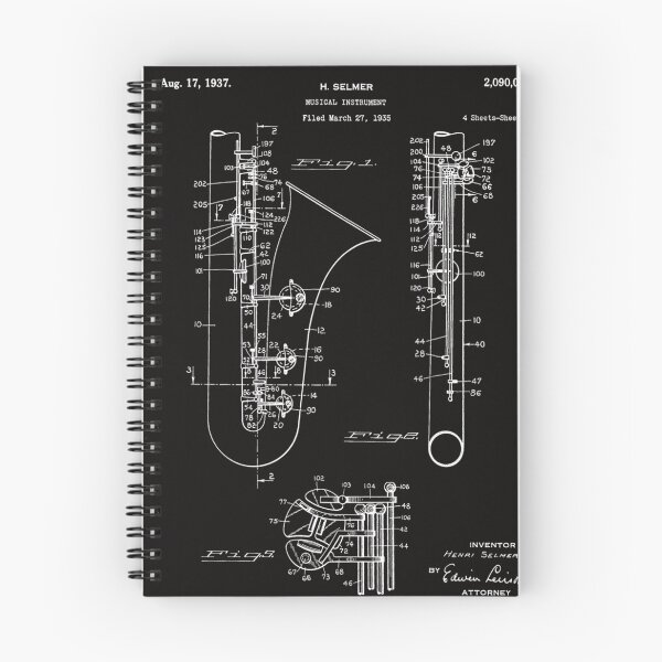 Artikelvorschau, Selmer-Saxophon-Patent – Saxophon-Kunst – Schwarze Tafel entworfen und verkauft von TarshaEliston.