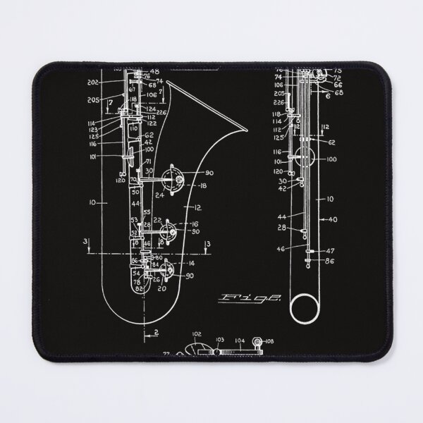 Item preview, Selmer Saxophone Patent - Saxophone Art - Black Chalkboard designed and sold by TarshaEliston.