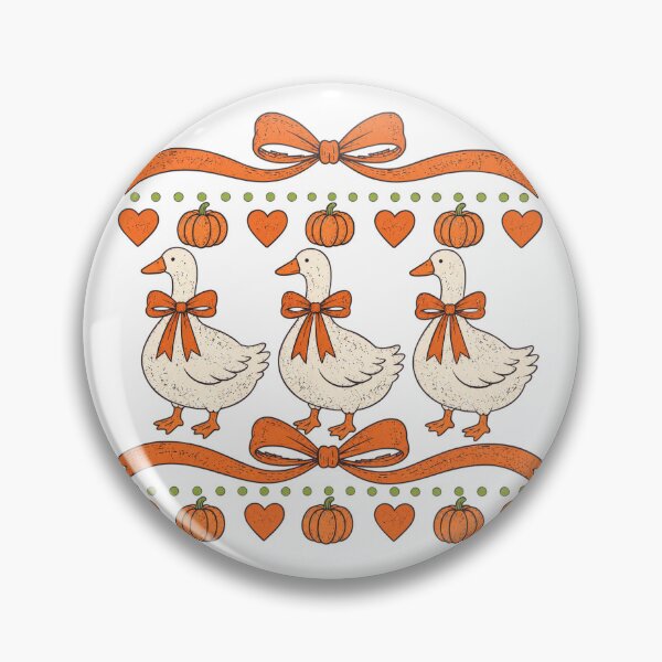 Item preview, Cute Autumn Geese With Pumpkins And Bows designed and sold by DYAFLK.