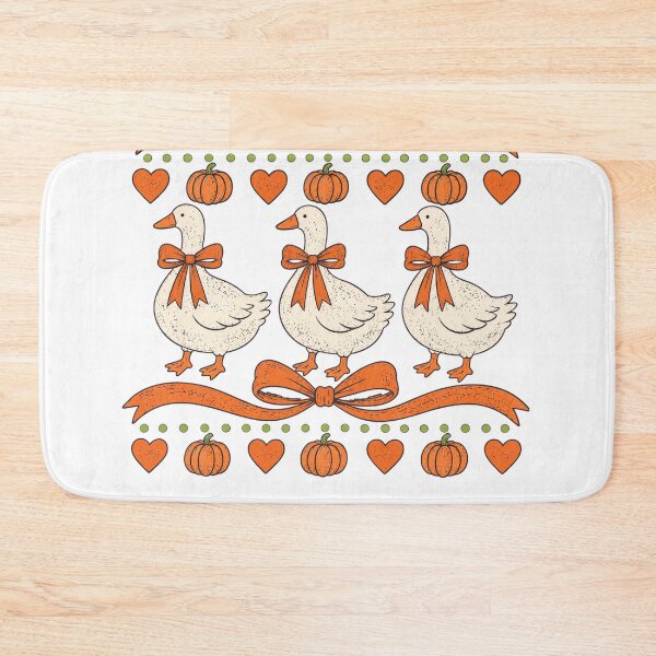 Item preview, Cute Autumn Geese With Pumpkins And Bows designed and sold by DYAFLK.