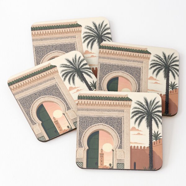 Item preview, Morocco Minimalist Travel Poster Moorish Archway designed and sold by JIGUWORLD.