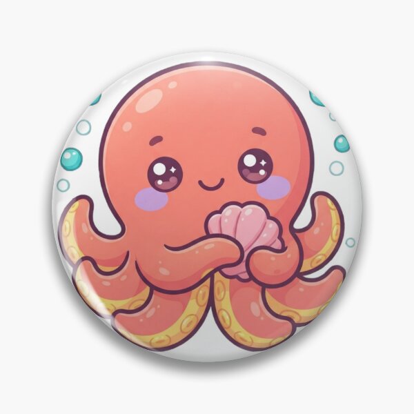 Item preview, Cute Kawaii Octopus Hugging Seashell Ocean Lover Design designed and sold by NeonNerd Studio.