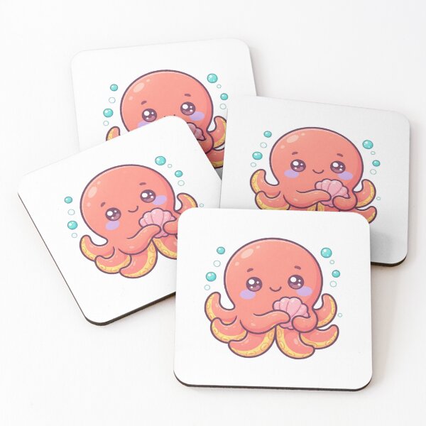 Item preview, Cute Kawaii Octopus Hugging Seashell Ocean Lover Design designed and sold by NeonNerd Studio.
