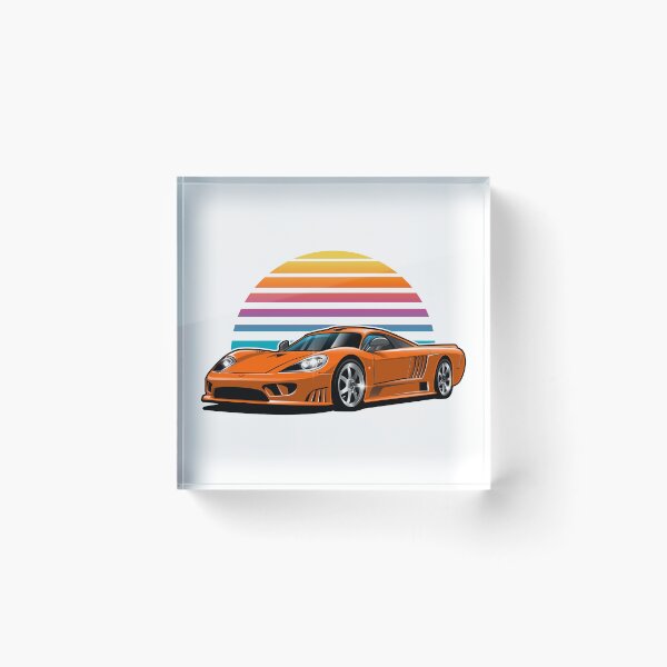 Item preview, Saleen S7 in Orange Color With Multicolor Sun Background designed and sold by Juan-Art-22.