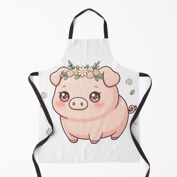 Item preview, Cute Kawaii Pig with Flower Crown Farmhouse Design designed and sold by NeonNerd Studio.