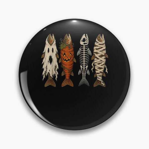Item preview, Ghost Pumpkin Skeleton Mummy Trout Funny Halloween Fishing designed and sold by ArtByimamS.