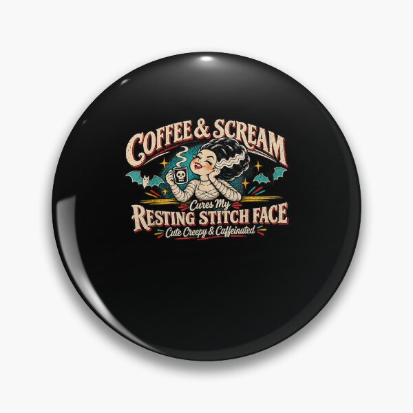 Item preview, Coffee Scream Cures My Resting Stitch Face Cute designed and sold by leevekaArt.