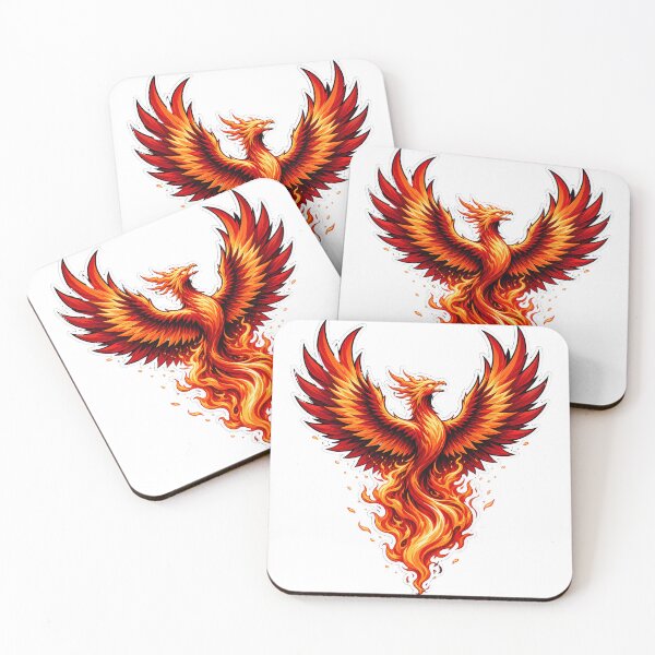 Item preview, flaming phoenix sticker designed and sold by Figurativa.
