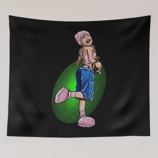 Item preview, Bottoms Up! - Y2K Pink Beanie Denim Skirt Girl designed and sold by Caiusbox.
