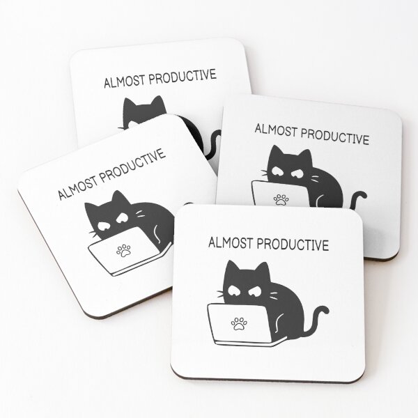 Item preview, almost productive funny black cat designed and sold by ToddLouis61.