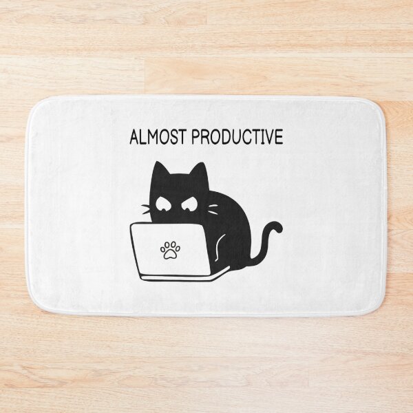 Item preview, almost productive funny black cat designed and sold by ToddLouis61.