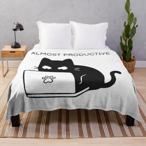 Item preview, almost productive funny black cat designed and sold by ToddLouis61.