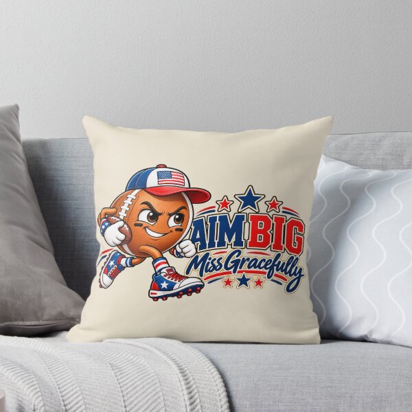 Item preview, Aim Big Miss Gracefully – Funny Football Motivation designed and sold by HO•Designs.