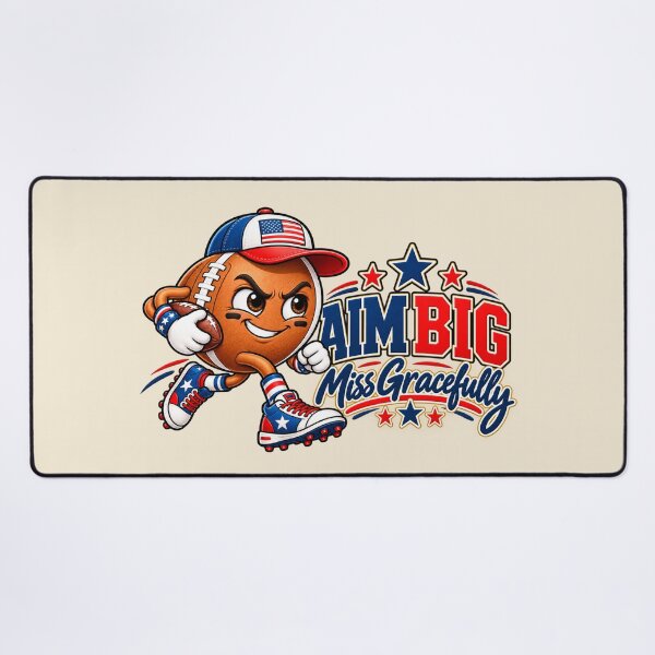 Item preview, Aim Big Miss Gracefully – Funny Football Motivation designed and sold by HO•Designs.
