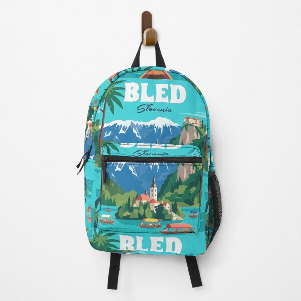 Item preview, Lake Bled Slovenia Travel Poster | Island Church & Alpine Lake Illustration | Scenic Wall Art designed and sold by Witsprings.