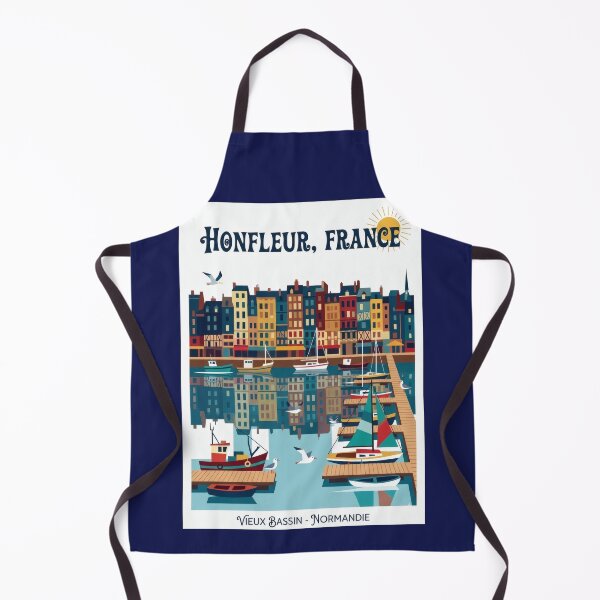 Item preview, Honfleur France Travel Poster | Vieux Bassin Harbor & Colorful Houses Illustration | Normandy Wall Art designed and sold by Witsprings.