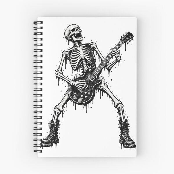 Item preview, Skeleton Guitarist – Heavy Metal Rock & Roll Skull Art designed and sold by WolfmanProphecy.
