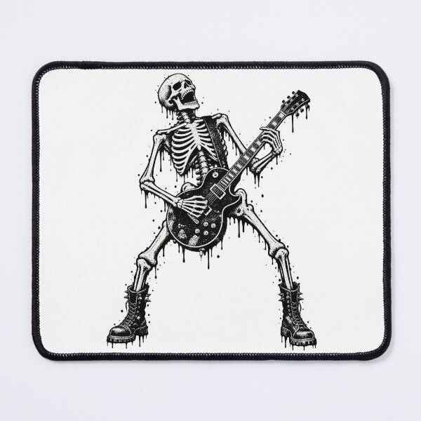 Item preview, Skeleton Guitarist – Heavy Metal Rock & Roll Skull Art designed and sold by WolfmanProphecy.