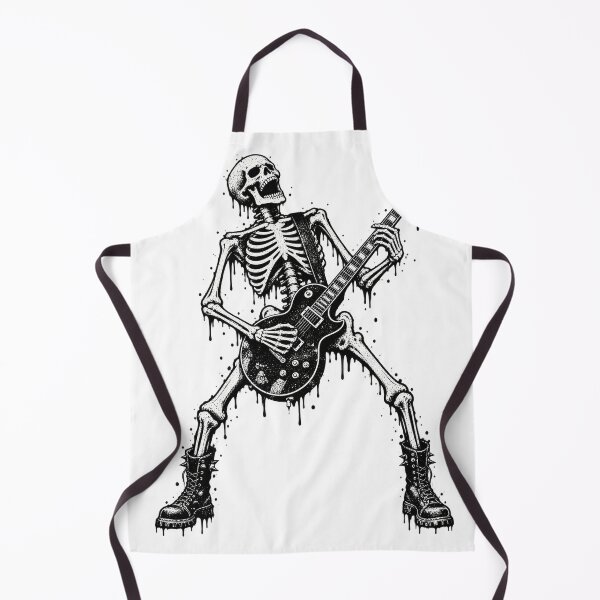 Item preview, Skeleton Guitarist – Heavy Metal Rock & Roll Skull Art designed and sold by WolfmanProphecy.