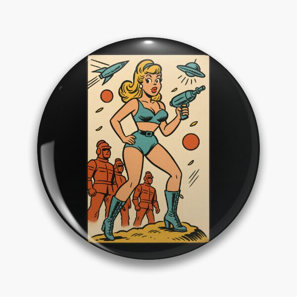 Item preview, Retro Space Pinup Ray Gun Cosmic Adventure designed and sold by Victor Shadehorn.