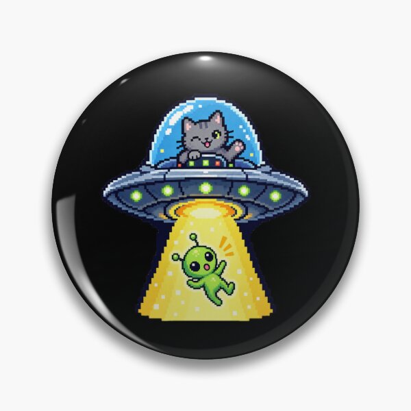 Item preview, Cat UFO Abduction Cute Pixel Space Alien Design designed and sold by Nol1ytv.