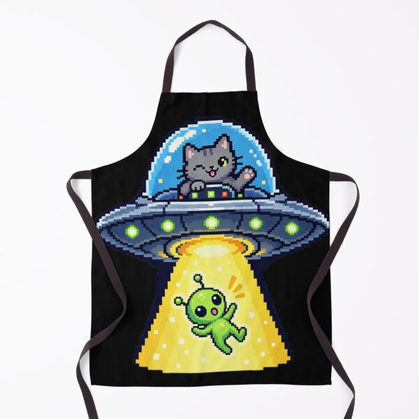 Item preview, Cat UFO Abduction Cute Pixel Space Alien Design designed and sold by Nol1ytv.