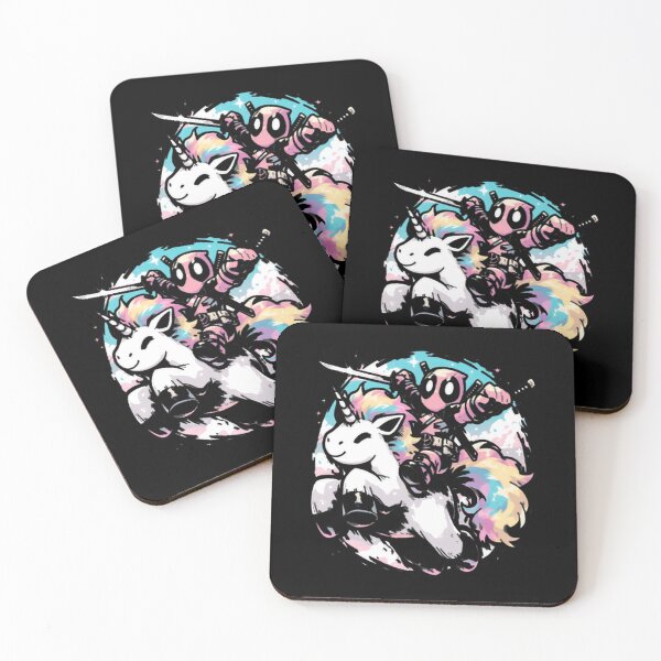 Item preview, deadpool riding colorful unicorn fan art limited edition designed and sold by Stephanie351.