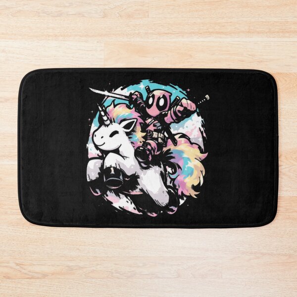 Item preview, deadpool riding colorful unicorn fan art limited edition designed and sold by Stephanie351.