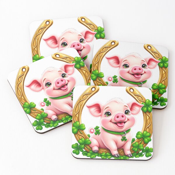 Item preview, Lucky Pig & Golden Horseshoe – St. Patrick’s Day Charm designed and sold by HoMya.