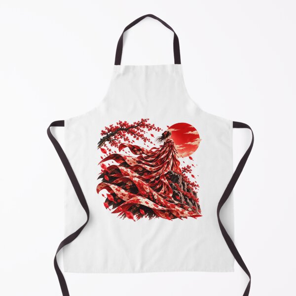Item preview, Japanese Women's T-shirt – Red Kimono, Rising Sun and Flowers designed and sold by J-Impression.