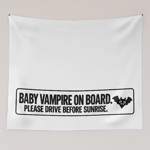 Item preview, BUMPS IN THE ROAD COLLECTION - ⭐ HALLOWEEN EDITION ⭐ - BABY VAMPIRE ON BOARD. PLEASE DRIVE BEFORE SUNRISE designed and sold by WheelieGdArt.