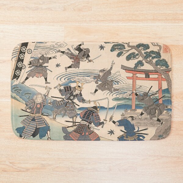 Item preview, The Sacred Duel - Vintage Ukiyo-e Samurai Battle Art designed and sold by whiteblackcat.