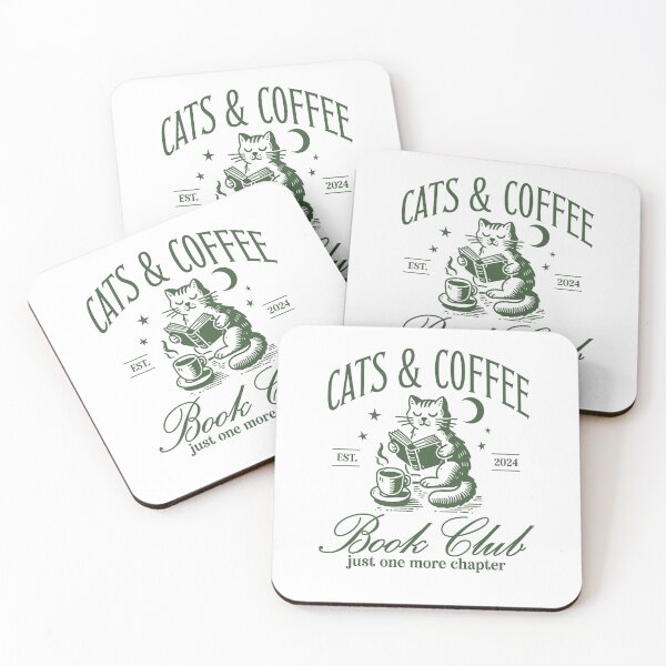 Item preview, Cats & Coffee Book ClubJust One More Chapter designed and sold by RileyAngelaShop.