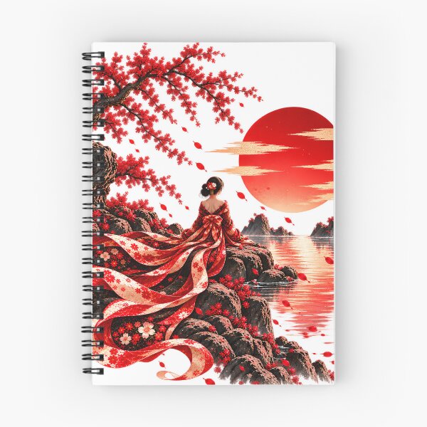 Item preview, Women's Japan Kimono T-shirt – Sakura, Lake and Red Sun designed and sold by J-Impression.