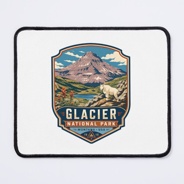 Item preview, Glacier National Park Montana USA 1910 National Park Travel Souvenir Hiking Outdoors designed and sold by Simsimah26Parks.