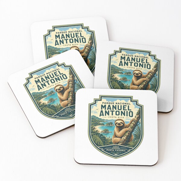 Item preview, Parque Nacional Manuel Antonio Costa Rica Punta Catedral Est. 1972 Sloth Travel Souvenir designed and sold by Star3NowForMe.