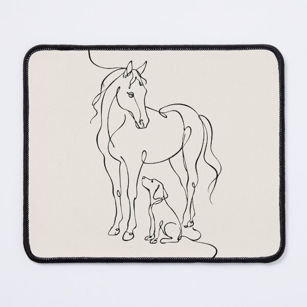 Item preview, Outline Drawing of Dog with Horse Lineart designed and sold by FemmePod.