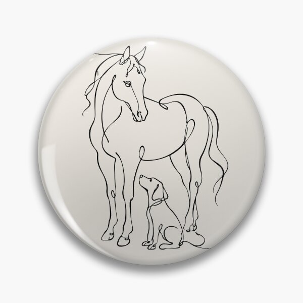 Item preview, Outline Drawing of Dog with Horse Lineart designed and sold by FemmePod.