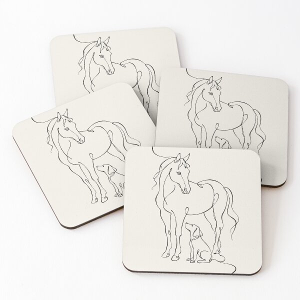 Item preview, Outline Drawing of Dog with Horse Lineart designed and sold by FemmePod.