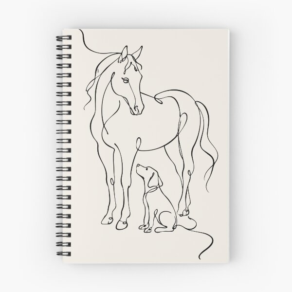 Item preview, Outline Drawing of Dog with Horse Lineart designed and sold by FemmePod.