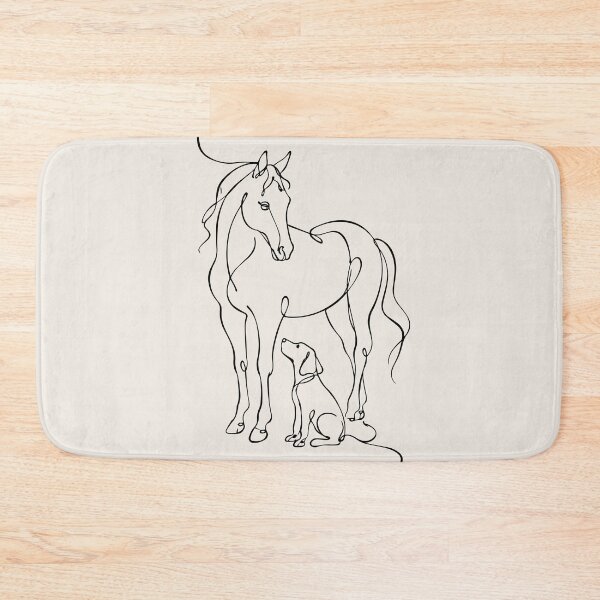 Item preview, Outline Drawing of Dog with Horse Lineart designed and sold by FemmePod.