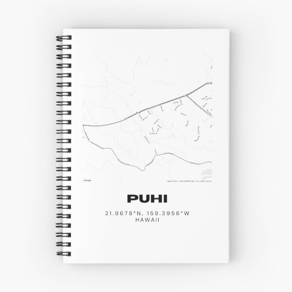 Item preview, Puhi Kauai Map | Minimalist Hawaii Location Design designed and sold by RM-Journey.