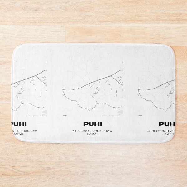 Item preview, Puhi Kauai Map | Minimalist Hawaii Location Design designed and sold by RM-Journey.