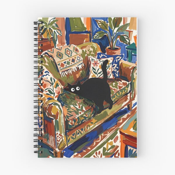 Item preview, Funny Black Cat Digging Sofa Cushions Matisse Style Art Print designed and sold by DuckOddity.