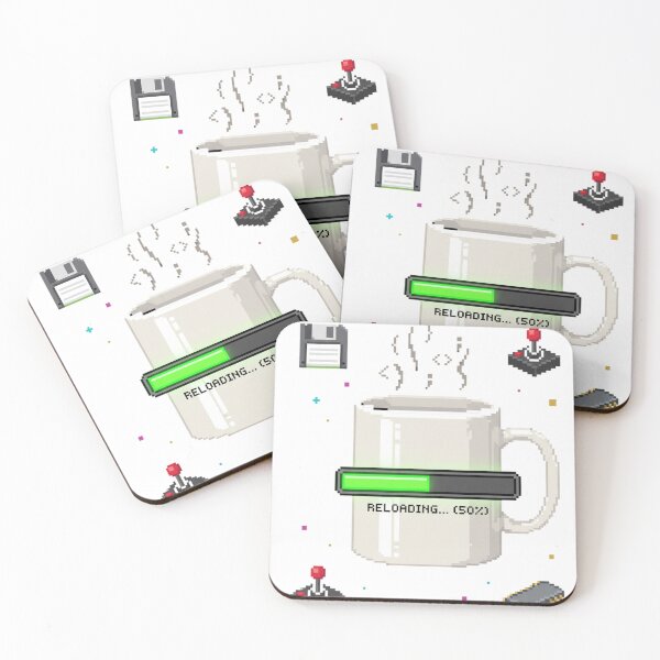 Item preview, Pixel Art Coffee Reloading 8Bit Coder Fuel Mug designed and sold by TechNexusPrints.