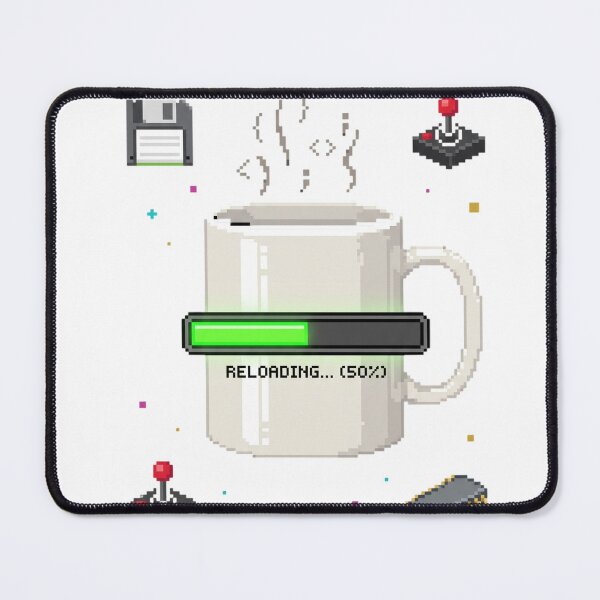 Item preview, Pixel Art Coffee Reloading 8Bit Coder Fuel Mug designed and sold by TechNexusPrints.