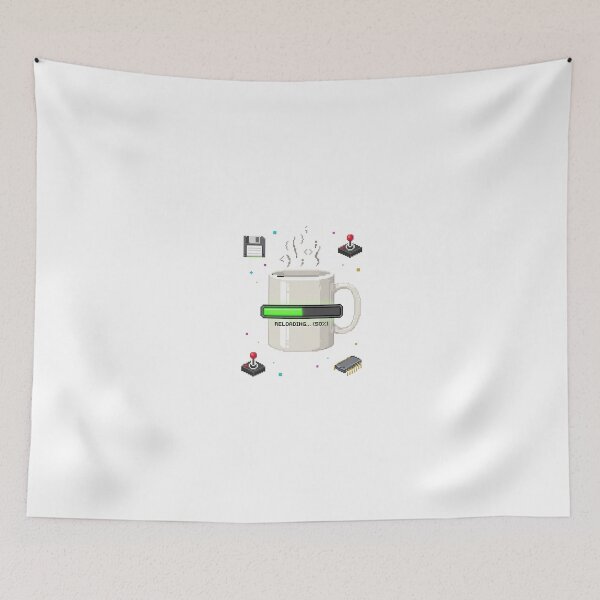 Item preview, Pixel Art Coffee Reloading 8Bit Coder Fuel Mug designed and sold by TechNexusPrints.