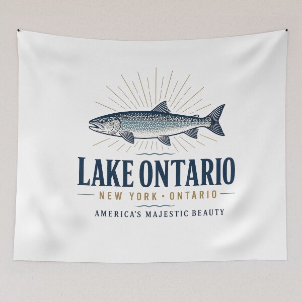 Item preview, Lake Ontario Fishing New York Vintage Trout designed and sold by VioletNance.